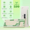 thumbnail image 3 of AULA S99-Key Tri-Mode Gaming Keyboard, Bluetooth/2.4GHz/USB-C, RGB Backlit, Numpad, Media Knob, Mechanical Feel, Green, 3 of 7