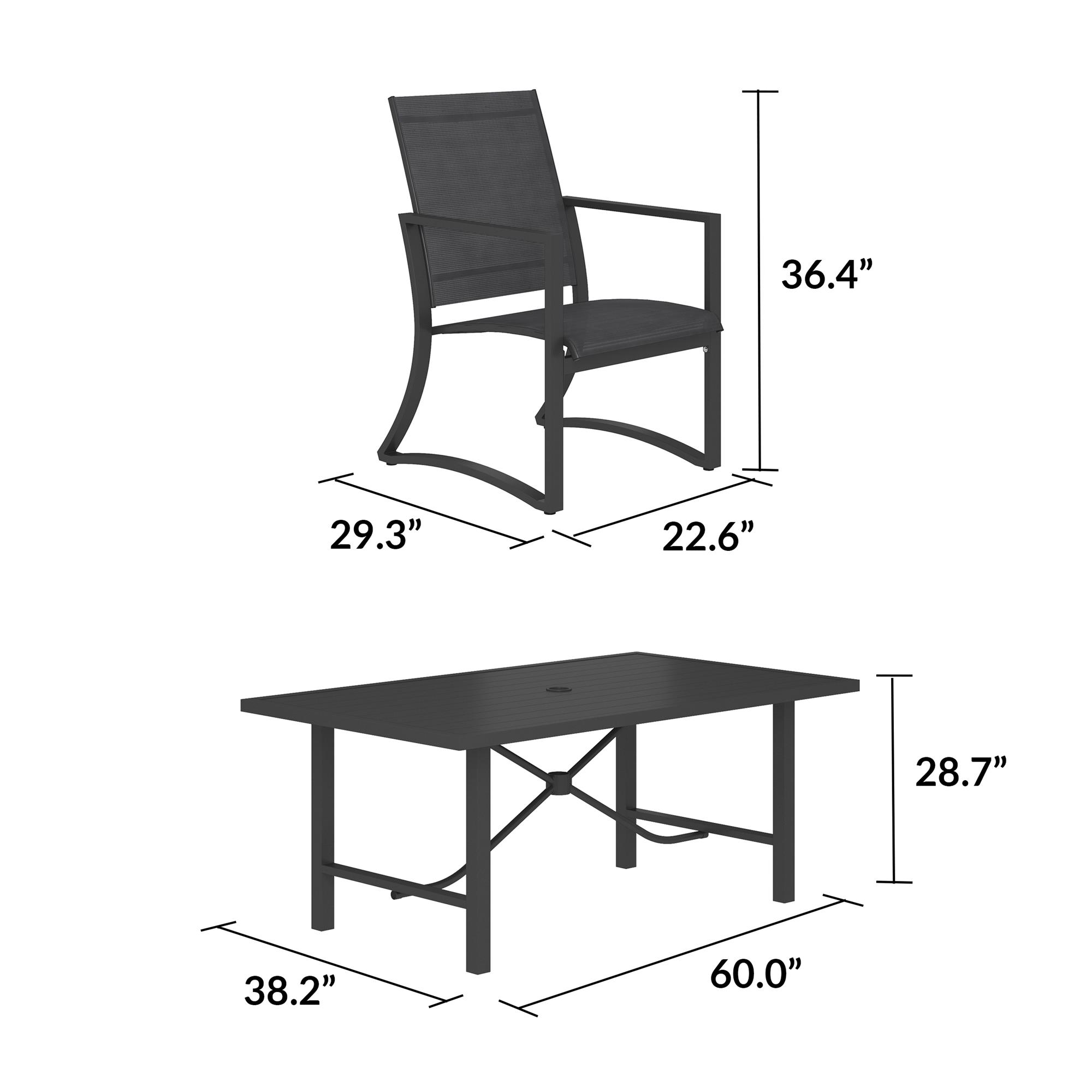 COSCO Outdoor Furniture, 7 Piece Patio Dining Set, Steel, Navy Sling