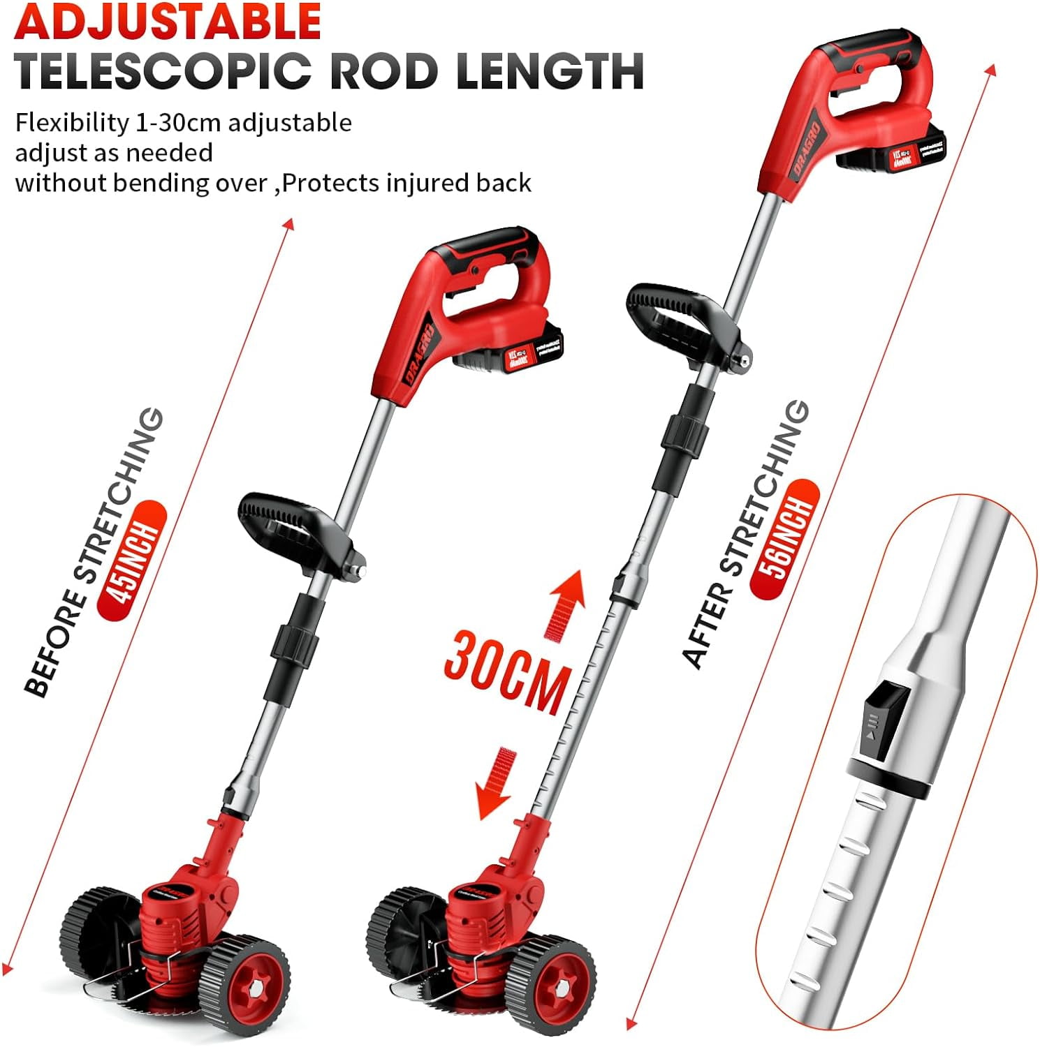 Electric Cordless Weed Wacker, 3-in-1 Small Lightweight Push Lawn Mower Edger Lawn Tool, Grass Trimmer Brush Cutter with 3 Types Blades and 2Pcs 2Ah Rechargeable Battery Powered for Garden Yard