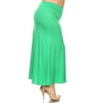 thumbnail image 2 of Moa Collection Women's Plus Size High Waist Foldable Elastic Band Relaxed Fit Solid Maxi Skirt, 2 of 4