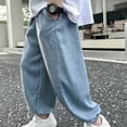 thumbnail image 2 of WRKEKC Jeans for Boys Tencel Denim Elastic Waist Jogger Style Anti Mosquito Lightweight Casual Kids Pants 5-15 Years, 2 of 8