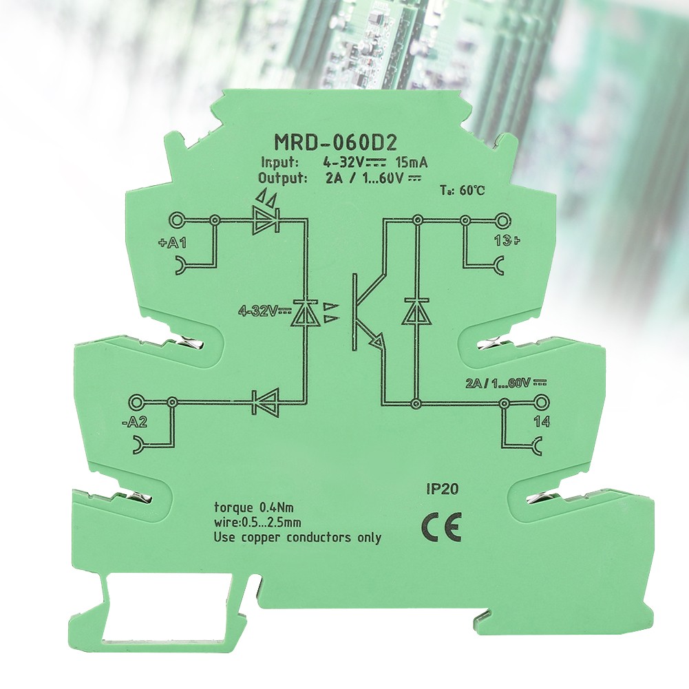 Ruibeauty Din Rail Relay Module, Mrd-060D2 Ultra-Thin Relay Module,6.2Mm Solid State Relay - image 5 of 9