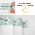 thumbnail image 2 of Happy Easter No Hooks Shower Curtain with Snap-in Liner Spring Rabbit Ears Eggs Floral Green Wood Grain Shower Curtains for Bathroom, Waterproof, Easy Install, Washable 60"x72", 2 of 9