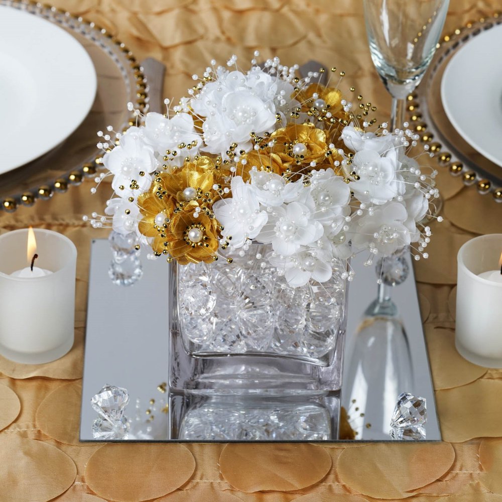 Efavormart 8" Square Glass Mirror Wedding Party Table Decorations