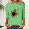 thumbnail image 1 of T-Shirt à Manches Courtes pour Femmes Seductiva Rabais de 50 % Liquidation T-Shirt à Col Rond Imprimé à Manches Sept Quarts Décontracté Haut, 1 of 4