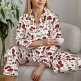 thumbnail image 6 of Fotbe Mushroom Pattern Long Sleeve Pajama Set for Women,Sleepwear Set,2-piece Loungewear Set,Soft PJs Comfy Nightwear with Pockets -Medium, 6 of 7