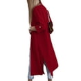 thumbnail image 4 of SAYOO, gabardina abierta por delante para mujer, cárdigan largo de manga 3/4 informal holgado de Color sólido para ropa de calle de otoño SAYOO  moda, 4 of 5