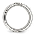 thumbnail image 2 of Stainless Steel Fleur de lis 10mm Brushed & Polished Band, 2 of 7