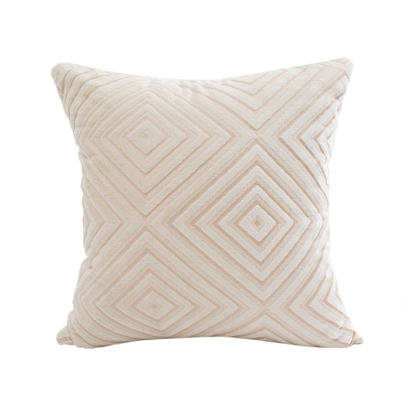 JeashCHAT Linen Flocking Throw Pillow Cover, Decorative Pillow Case Home Decor, Square 18x18 inches Pillowcase, Soft Cushion Cover for Sofa Couch Living Room Bedroom Clearance