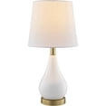 thumbnail image 4 of Yullili 18" White Ceramic Table Lamp Set of 2 with USB Port, Modern Nightstand Lamp with White Fabric Shade for Bedroom, Living Room, Office, 4 of 6