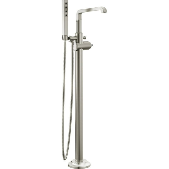 Delta T4789-SS-PR-LHP-FL Tetra Floor Mounted Tub Filler - Lumicoat Stainless