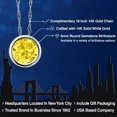 thumbnail image 2 of Gem Stone King 14K White Gold Yellow Zirconia Pendant Necklace for Women (1.50 Cttw, Gemstone, Round 6MM, with 18 inch Chain), 2 of 6