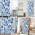 thumbnail image 6 of Blue Floral Fabric Shower Curtain Watercolor Washable Shower Curtains for Bathroom, Waterproof Bath Curtain with Hooks Home Decor 36x72in, 6 of 8