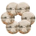 thumbnail image 7 of Yayeee 6 PCS Drink Coasters with Holder Set Woven Absorbent Round Tabletop Hot Pad, Halloween Pumpkin Field, 7 of 7