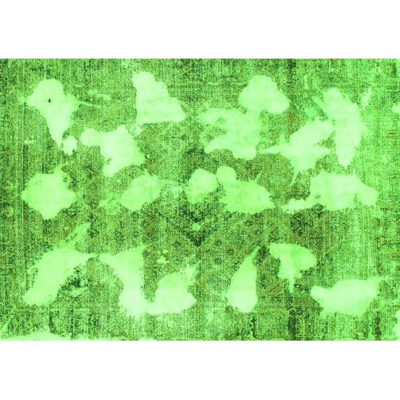 Ahgly Company Indoor Rectangle Abstract Green Modern Area Rugs, 8' x 12'