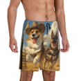 thumbnail image 6 of Mens Pajama Shorts, Farm Corgi German Shepherd Sleep Shorts Men Pajama Bottoms Lounge PJ Shorts with Pockets, 6 of 6