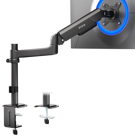 VIVO Articulating Single Pneumatic Spring Desk Mount Stand for Screens up to 40"