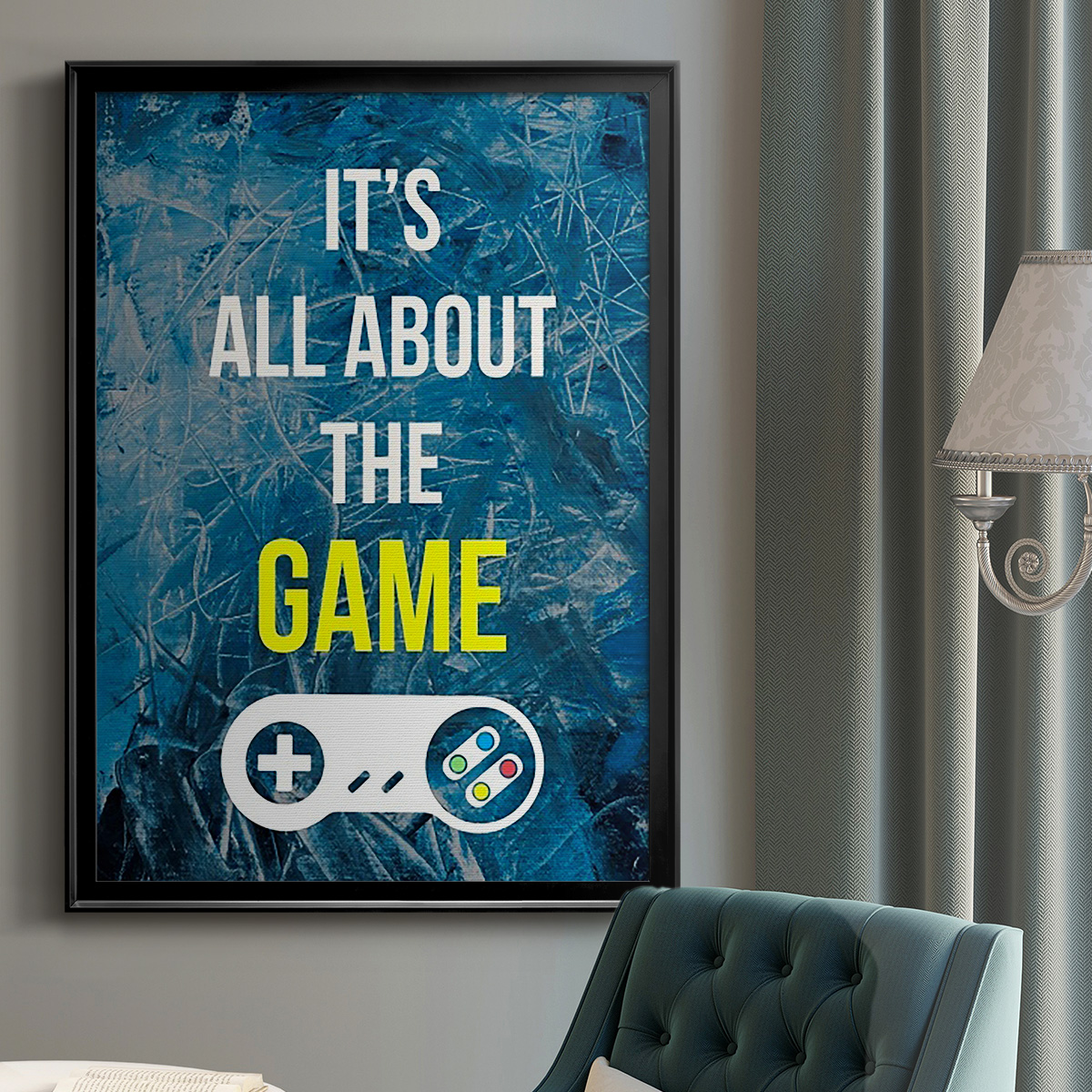 Gamer at Play IV Premium Framed Print, in Gold, Black, or Silver - Ready to Hang