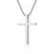 thumbnail image 1 of Collar de cruz de acero de titanio simple sin género, personalidad de nicho brillante, colgante de cadena de suéter para hombres y mujeres, 1 of 5
