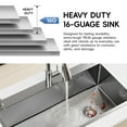 thumbnail image 2 of AMENDPATURE 32-inch Drop-In Kitchen Sink,Stainless Steel with Nano-Coating,Single Bowl,Including Accessories，Net Content: 17LB, 2 of 8