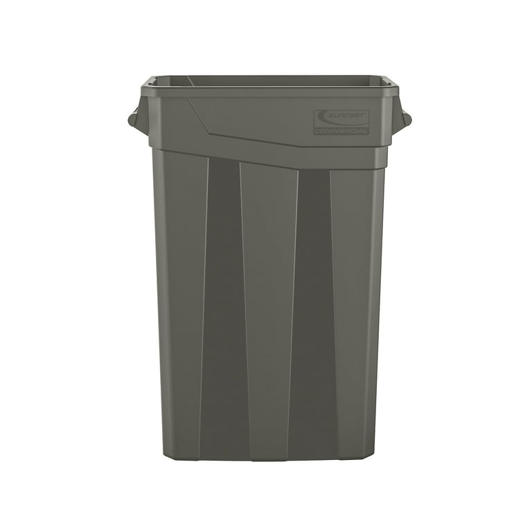 Suncast Commercial Desk-Side Rectangular Resin Trash Cans, 3 Gallons, Black, Pack of 12 Trash Cans