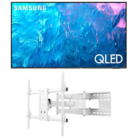 Samsung QN55Q70CAFXZA 55 Inch QLED 4K Quantum HDR Dual LED Smart TV with a Kanto FMX3W Full Motion TV Mount with 28 Inch Extension for 40 Inch-90 Inch TVs (2023)