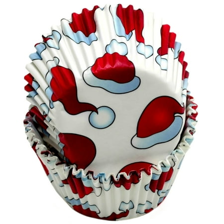 Chef Craft Paper Patterned Cupcake Liners, 50 Count, White/Red