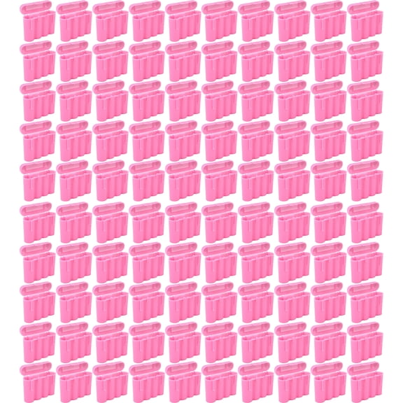 One Hundred (100) EBC Battery AA AAA Pink Plastic Battery Storage Case Holder Box USA Ship