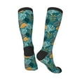 thumbnail image 4 of Daiia Sports Socks Tropical Leaves Printed Novelty Crew Socks for Men Women Knee High Socks Cotton Socks Soft & Breathable Support Unisex Socks, 4 of 9