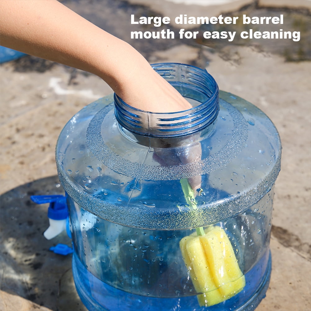 5 gal Water Jug Large Capacity Container, Thicken Leakproof Tank with Spigot, Portable Water Storage for Indoor Outdoor (Clear Blue)