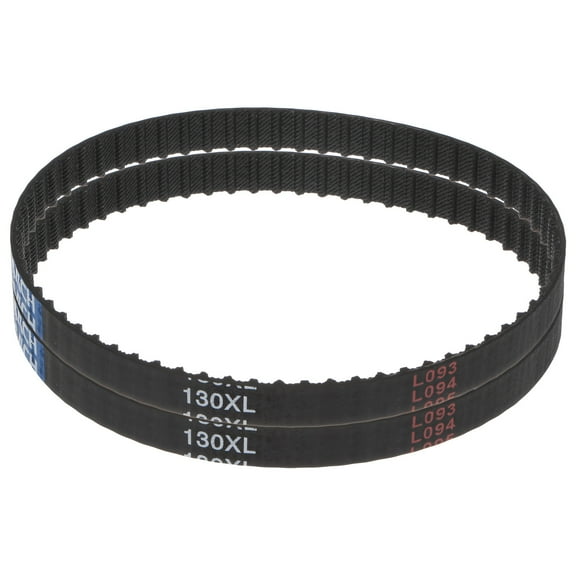 2 Packs 130XL 037 Timing Belt 65 Teeth Rubber Geared Cogged Belt, 0.37" Width, 0.20" Pitch
