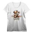 thumbnail image 4 of Teddy Bear With Daisy Women's Vivid White Crew Neck Short Sleeve Crop Tee-3XL, 4 of 7