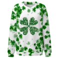thumbnail image 4 of Plebaso Chandail en Molleton de la Saint-Patrick pour Femmes Imprimé Trèfle Col Rond Manches Longues Chandail P-5TG, 4 of 4