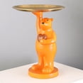 thumbnail image 2 of Escultura de oso polar con bandeja de resina para armario, mesa de comedor y hogar. Naranja, 2 of 8