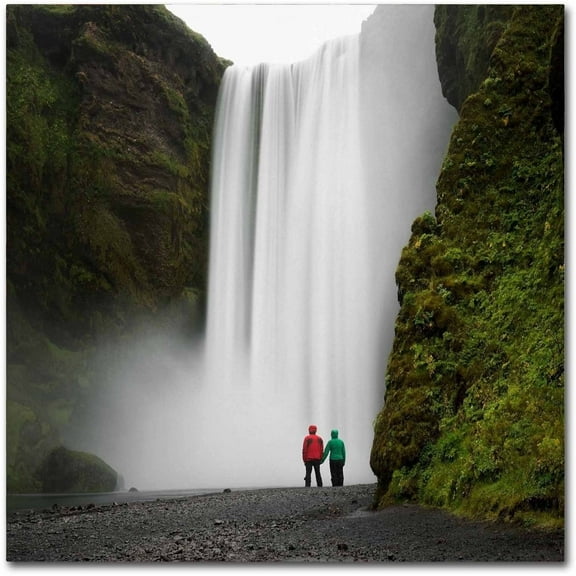 Trademark Fine Art 'Skogafoss for Two' Canvas Art by Philippe Sainte-Laudy