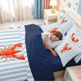 thumbnail image 5 of Erosebridal Mid-Century Line Pattern 7 Pieces Full Size Bedding Sets,Abstract Striped Full Size Bed in a Bag,Navy Blue Reversible, 5 of 7