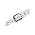 thumbnail image 4 of INSPIRE CHIC Unisex Rectangle Hollow Leather Belts with Alloy Buckle White 27-42 inches-125cm, 4 of 6