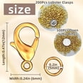 thumbnail image 2 of Monebena 700Pcs Lobster Claw Clasps and Open Jump Rings Set,18K Gold and Silver Necklace Clasp Bracelet Clasps and Closures Lobster Clasps Parrot Trigger Clasps for Jewelry Making, 2 of 6