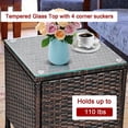 thumbnail image 4 of Canddidliike 3 Piece Rattan Wicker Sofa Set, Balcony Furniture Outdoor Rattan Patio Conversation Set with Washable and Removable Cushion for Patio-Red, 4 of 9