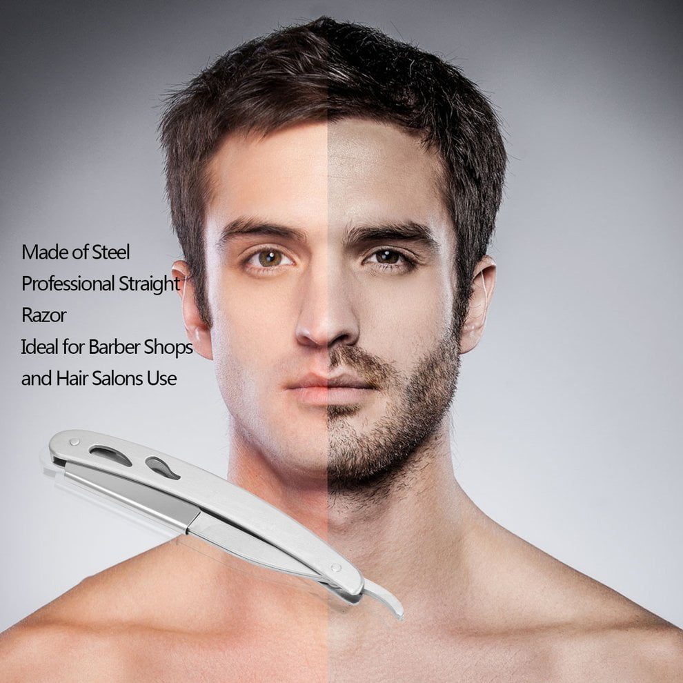 Easy-life Men Straight Barber Edge Steel Razors Folding Shaving Knife With  10pcs Blades | Walmart Canada