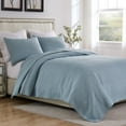 thumbnail image 6 of Greenland Home Textured Fashion Finely Stitched Bedding Set, Cosmo Chambray, 3-Piece Full/Queen, 6 of 7