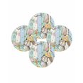 thumbnail image 7 of 13 Inch Round Placemats Set of 4, Blue Green Easter Bunny Non Slip Heat Insulation PP Table Mats, Spring Easter Eggs Floral Wooden Washable Place Mats for Kitchen Dining Party Table Decor, 7 of 7