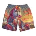 thumbnail image 3 of Uemuo Meditating Cute Horse Pattern Men's Swim Trunks Hawaiian Beach Bathing Suit Swimsuits Beach Quick-Dry Shorts with Pockets-Large, 3 of 9