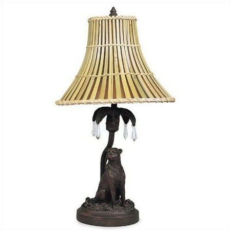 Living Well Cheetah Decor Lamp with Bamboo Shade