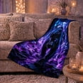 thumbnail image 6 of Mystical Black Panther Cosmic Space, Mystical Celestial Art Scene, Warm Flannel Blanket for Cabin and Lodge, Wildlife Lovers Housewarming Gift, Fantasy Home Decor, 6 of 9