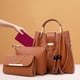 thumbnail image 1 of Conjunto de 3 bolsos para mujer | Bolso tote, bandolera y clutch | Piel sintética con borla y asa superior | Gran capacidad para el trabajo y viajes, 1 of 3