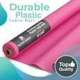 thumbnail image 6 of Exquisite 300 ft. x 40 in. Hot Pink Plastic Tablecloth Rolls - Disposable Table Cover Rolls, 6 of 8