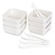 thumbnail image 1 of FAMHH Juego de tazones para servir de porcelana blanca de 6 onzas - 6 tazones pequeños y 6 cucharas para servir - Tazas de condimentos de cerámica resistentes aptas para horno y lavavajillas para sals, 1 of 5