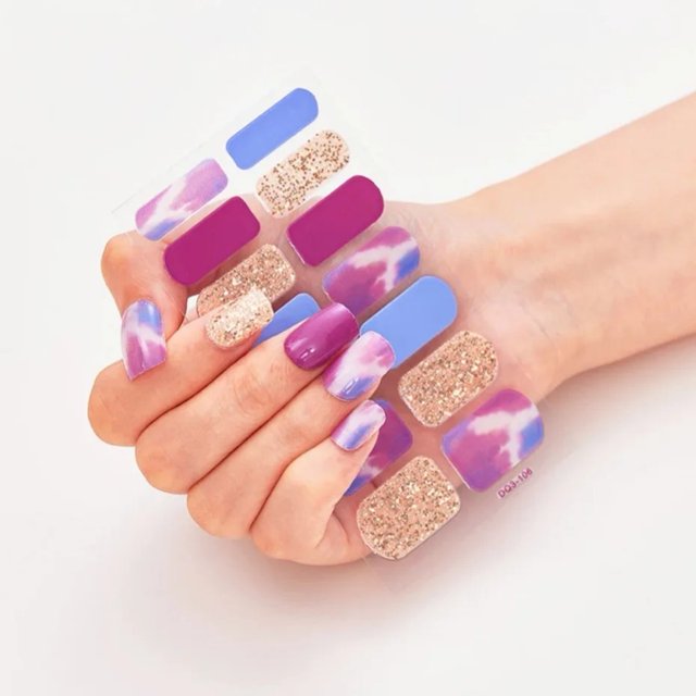 Pegatinas de Arte de uñas de Gel semicurado, calcomanía de manicura de Color sólido, lámpara UV LED, necesita calcomanías de Gel, decoración de uñas