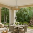 thumbnail image 6 of Baty Chandelier, 4 Light Rustic Rattan Round, White Metal 21 Inch, 6 of 7